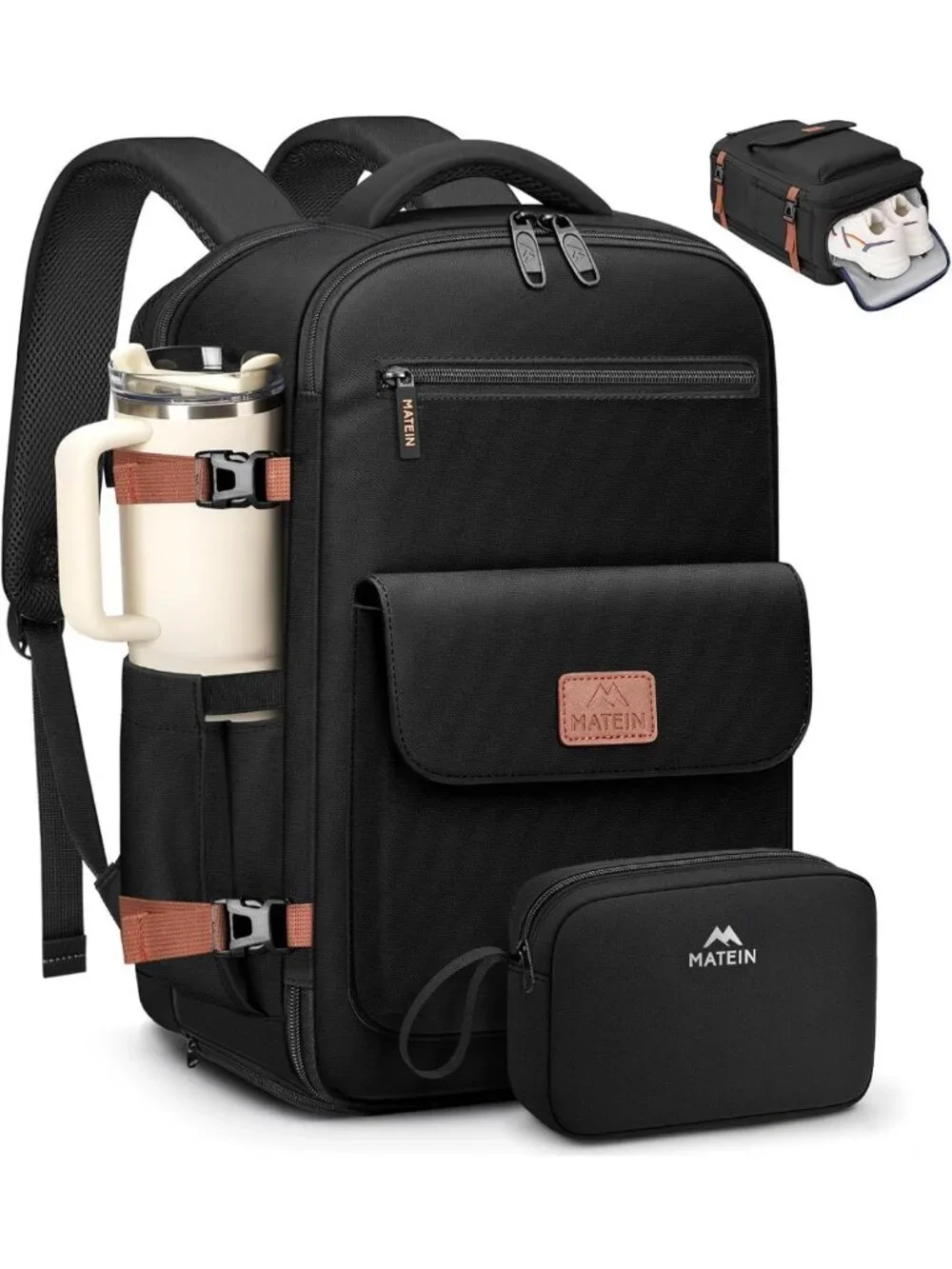 30L Travel Backpack with Shoe Compartment, Lightweight Carry-On Bag for Air